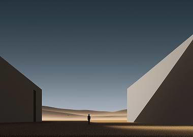 Minimalist Landscape with Geometric Structures