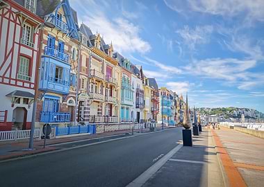 Colorful Houses in a Coastal Town