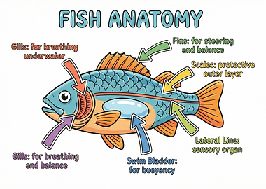 Fish Anatomy Educational Diagram