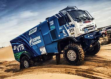 Kamaz Rally Truck in Desert Landscape