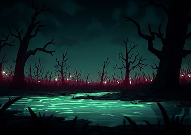 Eerie Swamp Landscape