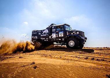 Off-Road Racing Truck in Desert Action
