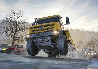 Off-Road Truck Action in Winter