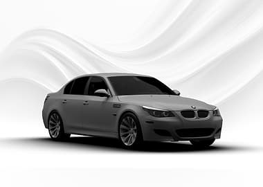 Gray BMW M5 E60 Studio Shot