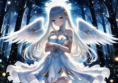 Anime Angel in Forest