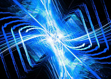 Abstract Blue Light Explosion