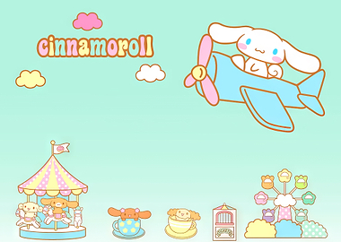 Cinnamoroll in Amusement Park Illustration