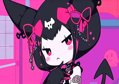 Kuromi Anime Character Illustration