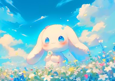 Cinnamoroll in a flower field