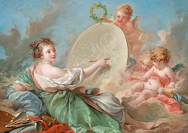 François Boucher – Allegory of Painting (1765) | Elegant Rococo Masterpiece, Artistic Inspiration