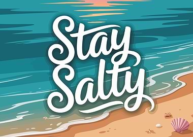 Stay Salty Beach Illustration