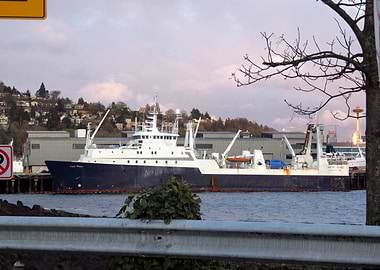 Docked Ship in Seattle