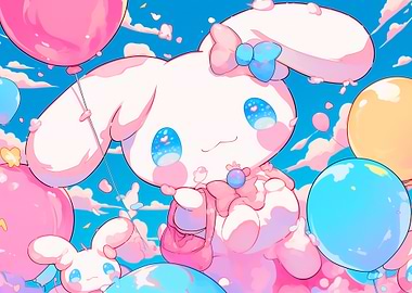 Cinnamoroll with Balloons in the Sky