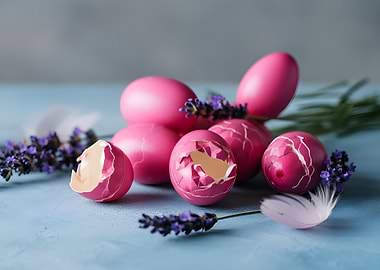 Pink Easter Eggs with Lavender