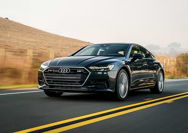 Dark Blue Audi on the Road