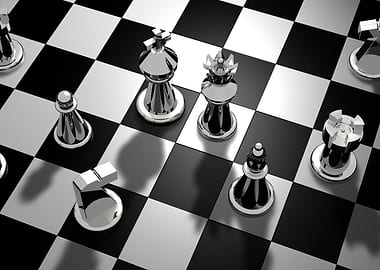 Chess Pieces on Board