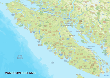 Vancouver Island Detailed Map