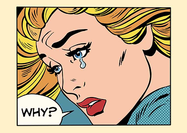 Crying Woman Pop Art Illustration