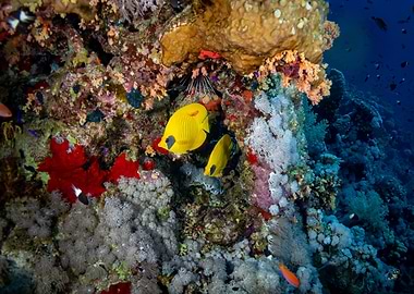 Yellow Fish on Coral Reef