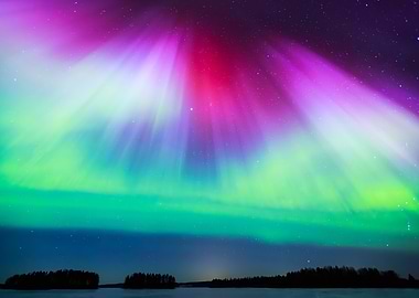 Aurora Borealis over a lake
