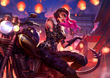 Motorcycle Rider in Asian Setting