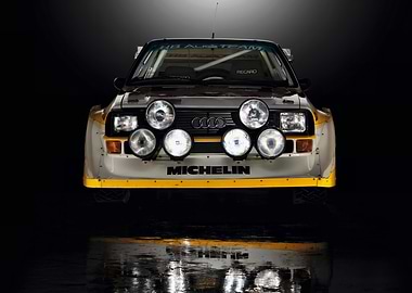Audi Quattro Rally Car Front View