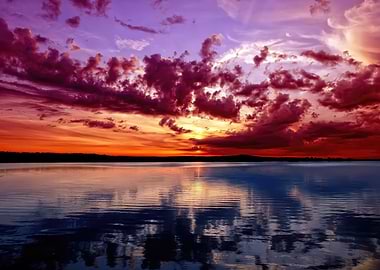 Dramatic Sunset Over Water