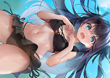 Anime Girl in Black Bikini Waifu