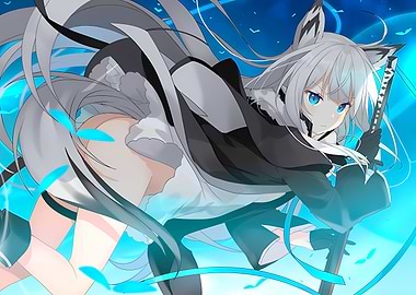 Anime Wolf Girl with Sword