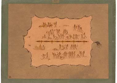 Native American Battle Scene Painting