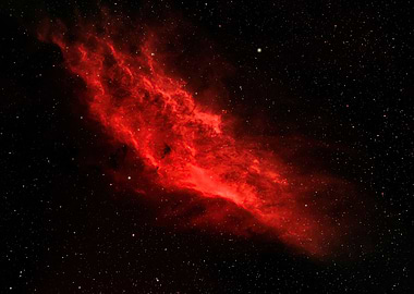Red Nebula in Starry Space