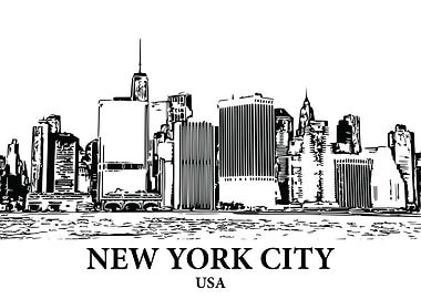 New York City Skyline Drawing