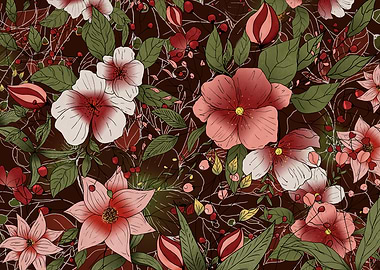 Crimson Vintage Garden