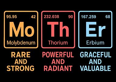 Mother Periodic Table Elements Typography