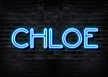 Chloe Neon Sign on Brick Wall