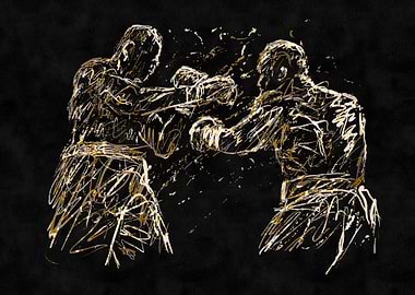 Boxing Match Abstract Art