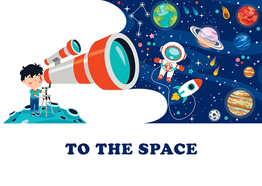 Boy with Telescope Looking at Space