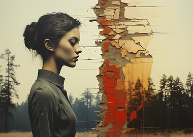 Woman Vintage Landscape