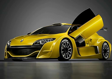 Yellow Renault Megane Trophy Race Car