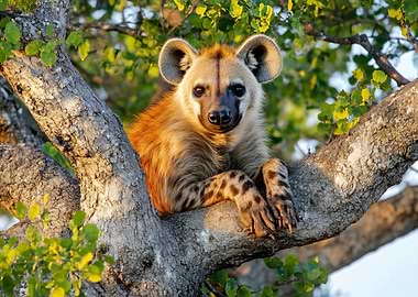 Hyena in Tree
