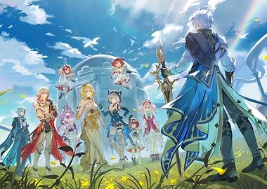 Star Rail Characters in a Sunny Landscape