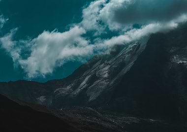 Mountain Peak with Clouds