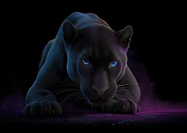 Black Panther with Blue Eyes