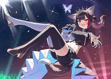 Anime Girl Singing on Stage