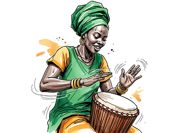 African Drummer Illustration