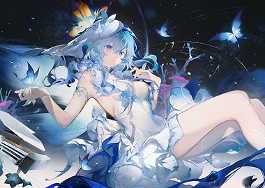 Girl with Butterflies