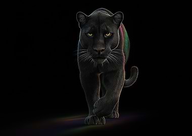 Black Panther Portrait on Black Background
