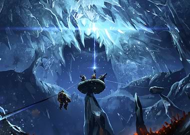 Fantasy Ice Cave Exploration