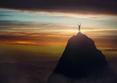 Mountain Peak Success Silhouette
