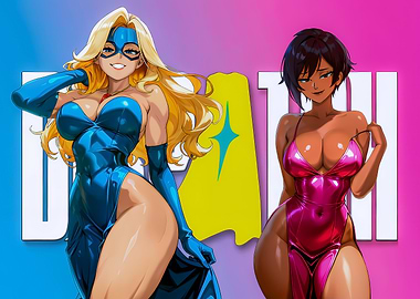 Superheroines in Shiny Dresses